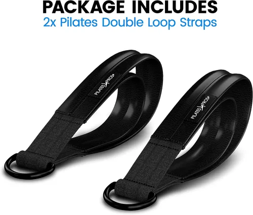 Vista 2 de Correas de doble bucle cubiertas de vinilo para equipos de pilates, correas acolchadas con anillo en D para entrenamiento de gimnasio en estudio
