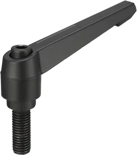 Vista 16 de uxcell M6 x 0.472 in Mango de palanca de sujeción ajustable Rosca Botón de trinquete macho roscado Perillas de bloqueo Manijas de tornillo giratorio