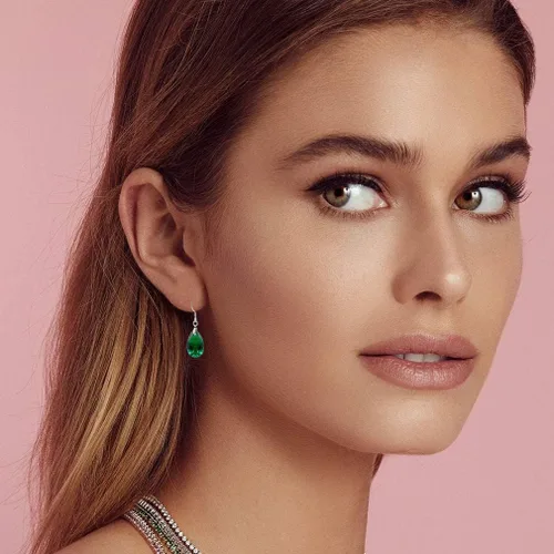 Vista 69 de Aretes colgantes de cristal austriaco con forma de lágrima para mujer, joyería hipoalergénica de plata de ley 925