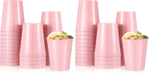 Vista 9 de Mifoci 24 vasos de plástico para estadios reutilizables apilables a granel, 16 onzas, color negro