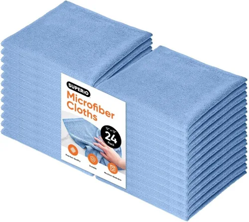 Vista 28 de Superio Microfiber Cleaning Cloths Color-Coded for Easy Organization, Ultra-Soft, Durable, Multi-Purpose Cloths for Bathroom, Kitchen, Windows