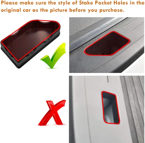Vista 2 de Moonlinks - Fundas de bolsillo para riel de cama compatibles con GMC Sierra 1500 2014-2018 y tapones para agujeros de bolsillo de estaca Chevrolet