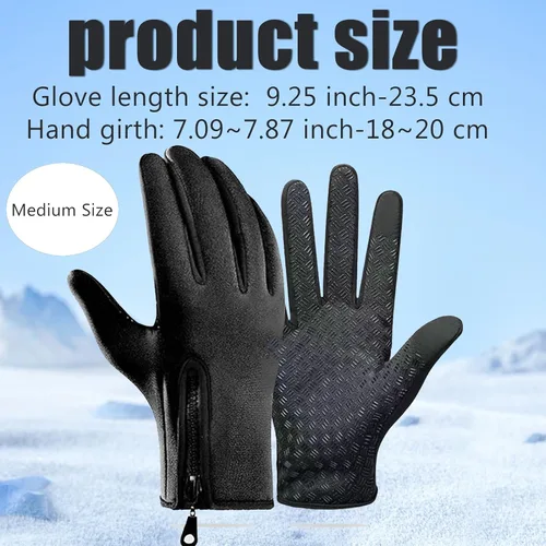 Vista 2 de Guantes impermeables de invierno unisex con capacidad de pantalla táctil, muñeca elástica resistente al viento y palma antideslizante para correr