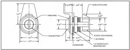 Vista 2 de Sarasota Quality Products GL202 Bloqueo de botón