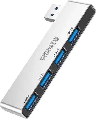 Vista 8 de Paquete de 2 Concentradores USB, Fidioto Concentrador USB de 4 Puertos (1 * Hub 3.0, 3 * Hub 2.0), Concentradores de Red para Laptop, iMac Pro