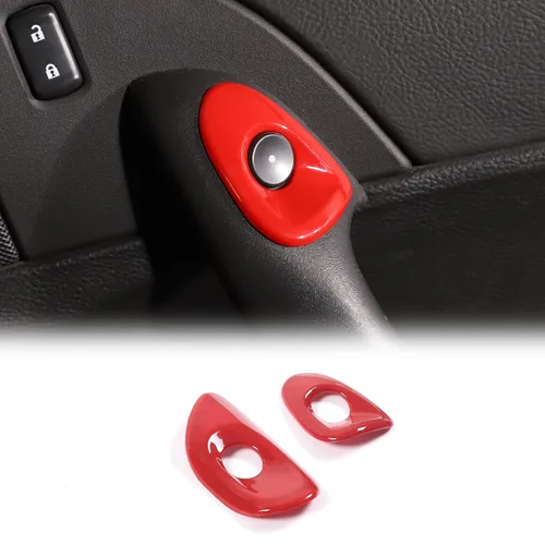 Vista 11 de Cubierta para interruptor de puerta de automóvil compatible con Chevy Corvette C6 2005-2013, accesorios de ajuste de botón de interruptor de bisel