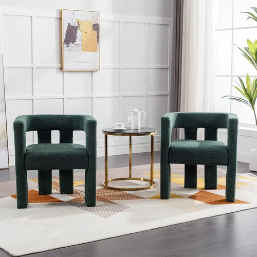 Vista 13 de Modern Barrel - Juego de 2 sillas de comedor tapizadas de terciopelo con brazos, cómodas sillas de tocador de maquillaje, silla auxiliar cómoda