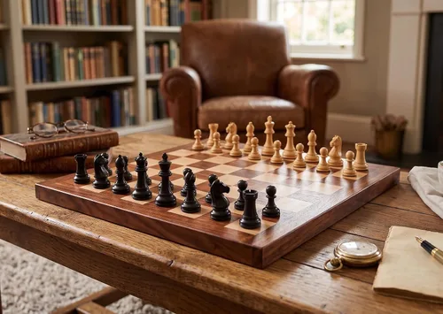 Vista 4 de StonKraft Tablero de ajedrez de madera sin piezas para jugadores profesionales de ajedrez – Piezas de ajedrez de madera y latón adecuadas