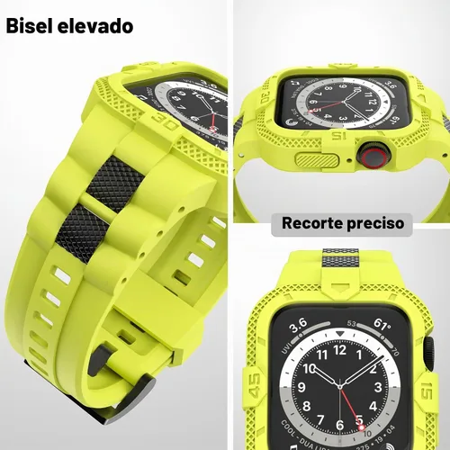 Vista 2 de Correas compatibles con Apple Watch Band 46mm 45mm 44mm 42mm, correa deportiva para hombres con funda protectora para Watch Series 11 10 9 8 7/ SE