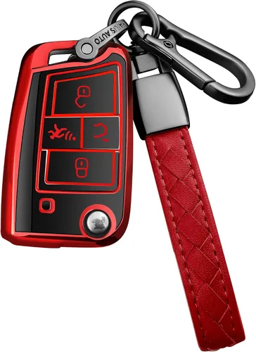 Vista 7 de Funda para llavero Volkswagen con llavero, carcasa de protección completa de TPU suave, llavero compatible con VW Tiguan Golf Jetta Polo Atlas Skoda