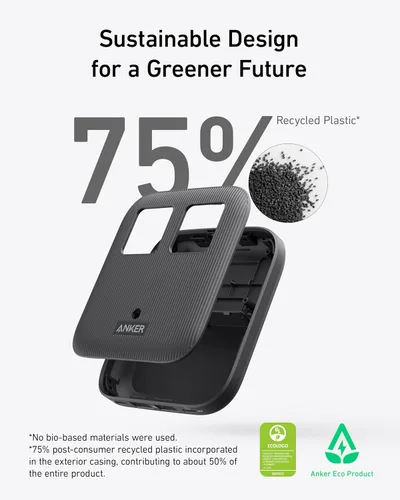 Vista 6 de Anker Estación de carga Nano (67W máx.), regleta de alimentación USB-C 6-en-1 para iPhone 16/15 y MacBook, con enchufe plano y cable de extensión