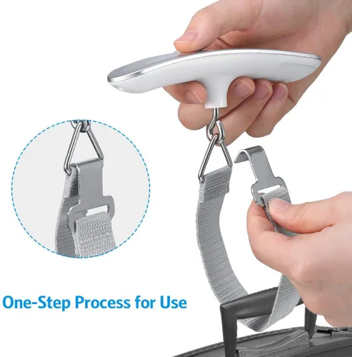 Vista 4 de AlfaView Digital Luggage Scale with Hook Straps, Portable Electronic Hanging Suitcase Scale with Tare Function, Hanging Scales Handheld Luggage