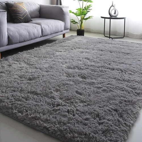 Vista 30 de Alfombra redonda beige para dormitorio: alfombra suave y esponjosa de 4 x 4 pies para sala de estar, alfombra redonda de felpa peluda