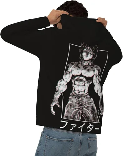 Vista 5 de PUMPIE Baki The Grappler - Sudadera con capucha para hombre, diseño de moda de invierno, sudadera con capucha casual