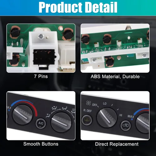 Vista 6 de X AUTOHAUX Interruptor de panel de control climático HVAC A/C 16231165 para Chevy C1500 C3500 Tahoe para GMC K1500 K2500 Yukon para Cadillac Panel
