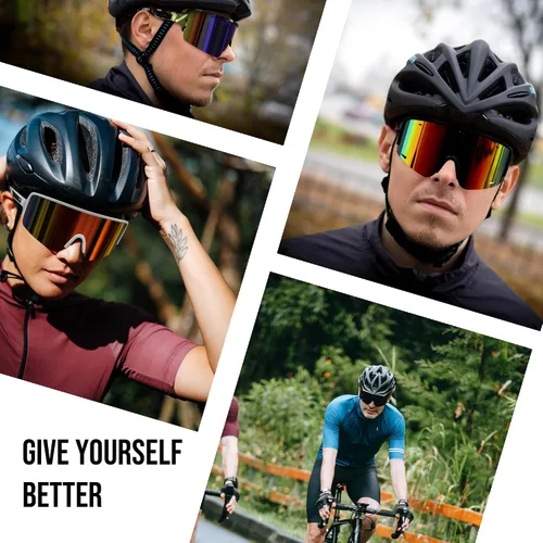 Vista 7 de FEISEDY Gafas de sol deportivas para ciclismo, gafas de béisbol para jóvenes, adolescentes, protección UV400 B2974 Negro-Azul