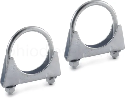 Vista 10 de Abrazadera de silenciador resistente de 3 pulgadas - Estilo de sillín con perno en U - Zinc (paquete de 2)