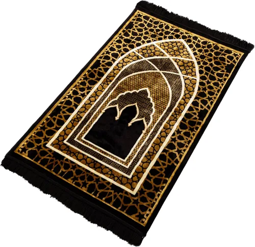 Vista 8 de Modefa Alfombra de oración islámica turca, cómoda alfombra de oración musulmana para hombres y mujeres, alfombra de terciopelo suave Janamaz