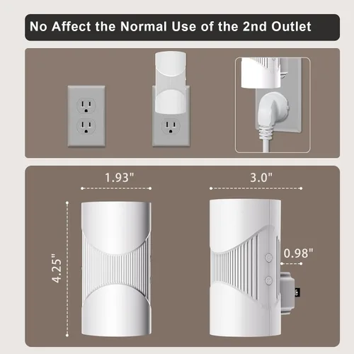Vista 5 de easuntec Luz Nocturna, Luces Nocturnas Enchufables en la Pared, Luz Nocturna LED Cálida, Sensor de Luz de Atardecer a Amanecer, 3 Modos de Luz