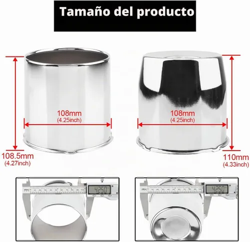 Vista 3 de 4 piezas de 4.25 pulgadas de tapas centrales de rueda para remolque, con centro de buje de empuje para camiones, SUV, RV, combinación de extremo