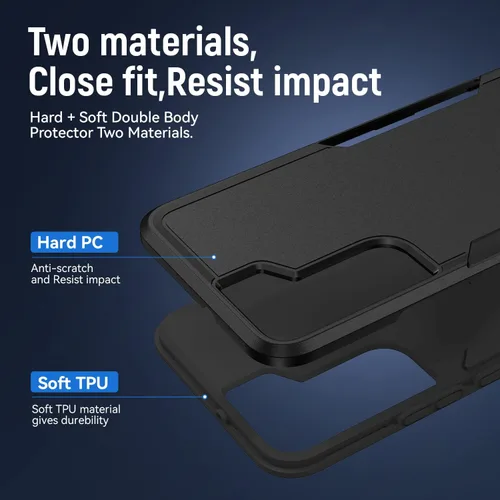 Vista 5 de para Samsung Galaxy S22 - Funda con protector de pantalla HD [Probado contra caídas de grado militar] Funda protectora resistente, dura y a prueba