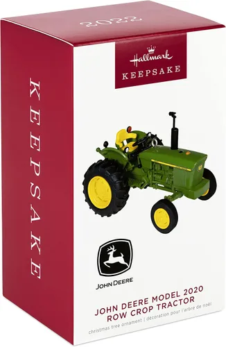 Vista 3 de Hallmark Keepsake Adorno navideño 2022, tractor de cosecha de hileras modelo John Deere 2020