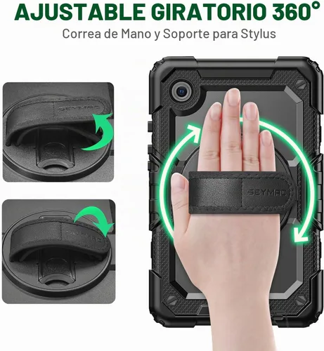 Vista 3 de SEYMAC Funda protectora resistente a prueba de golpes para Samsung Galaxy Tab A9 de 8.7 pulgadas 2023 (SM-X110/X115/X117), resistente a prueba