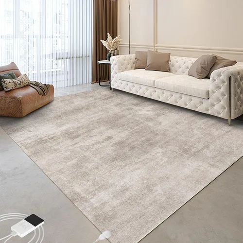 Vista 14 de Alfombra térmica eléctrica de 4.6 x 6.6 pies, alfombra de felpa suave con temporizador, calentamiento rápido para oficina, sala de estar, comedor