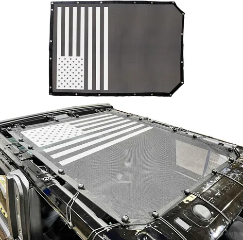 Vista 9 de Parasol para Ford Bronco Accesorios 2021 2022 2023 2024 2025 4 puertas, delantero y trasero de malla de longitud completa, cubierta superior Bimini