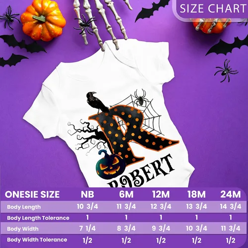 Vista 4 de Enterizo de Halloween personalizado con inicial para bebé niño y niña recién nacido 6 12 18 24 meses traje de calabaza personalizado disfraz