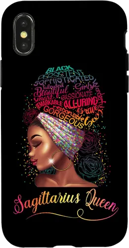 Vista 5 de iPhone 16 Sagittarius Queen Women November December Melanin Birthday Case