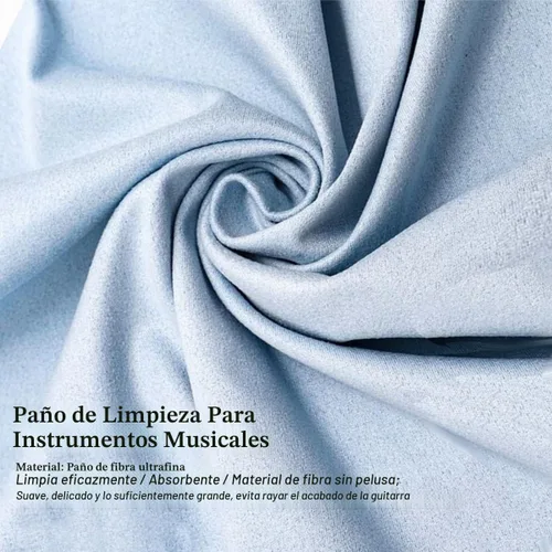 Vista 2 de Paquete de 6 paños de guitarra, paño de limpieza de flauta de microfibra de 12 x 12 pulgadas para instrumentos musicales, paños de limpieza