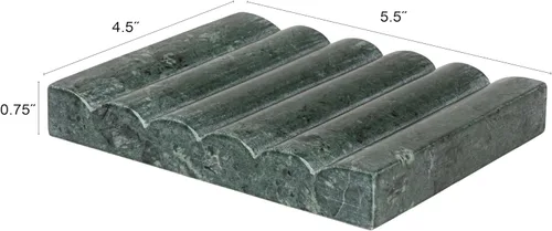 Vista 2 de Creative Co-Op Jabonera de mármol tallada a mano, verde