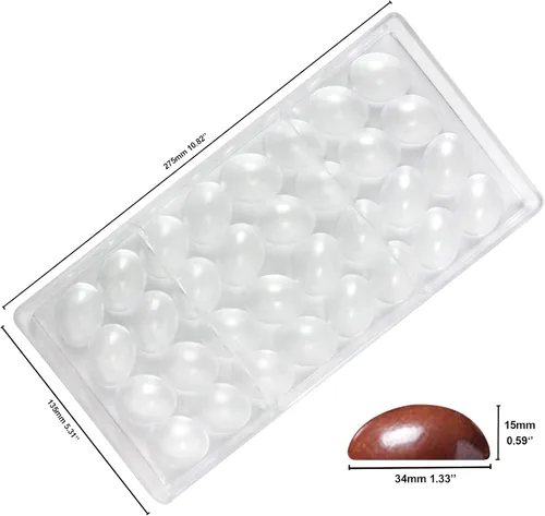 Vista 6 de Funshowcase Rosa, corazón, cúpula, diamante, forma ovalada molde de chocolate de plástico 6 piezas Set tamaño de mordida