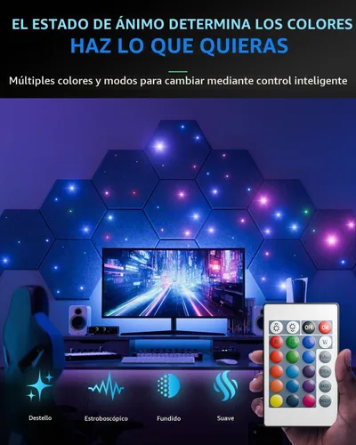 Vista 2 de ZenSonic Paquete de 12 paneles de espuma autoadhesivos a prueba de sonido para paredes de 12 x 10 x 0.4 pulgadas, paneles acústicos hexagonales