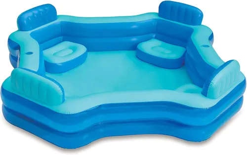 Vista 2 de Piscina familiar cuadrada inflable de lujo, azul, a partir de 6 años, unisex