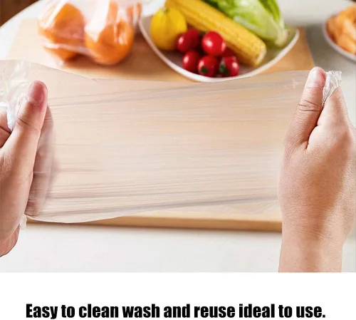 Vista 4 de BESTEASY Bolsas de rollo de almacenamiento de alimentos de 14 x 20 pulgadas, bolsas de plástico transparente en un rollo, bolsas de plástico