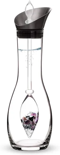 Vista 23 de VitaJuwel Era Five Elements Jarra de agua de cristal con amatista · Calcedonia · Madera petrificada · Cuarzo rosa y ágata Alineación · Puesta a