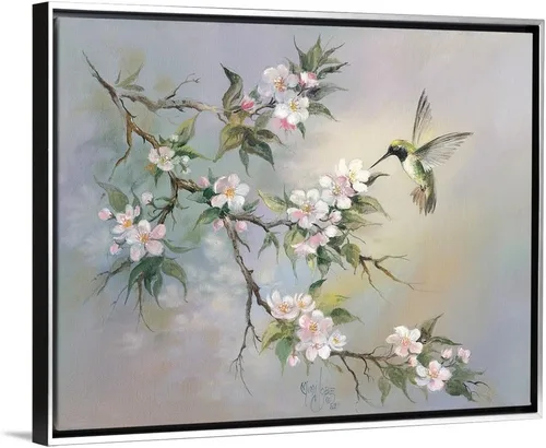 Vista 7 de CANVAS ON DEMAND Mimi Jobe, lienzo enmarcado con diseño de colibrí, diseño tradicional, decoración del hogar, vida silvestre, arte de pájaros, 10 x