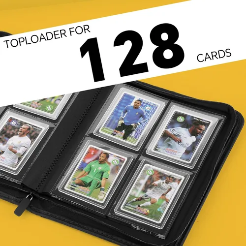 Vista 6 de Carpeta Toploader CARDBINDER, Estuches Duros Toploader, Fundas de 4 Bolsillos para hasta 128 Tarjetas. Carpeta de Tarjetas Toploader con Fundas