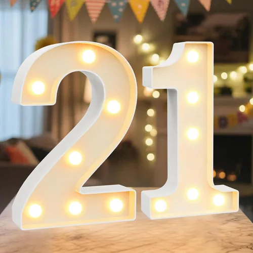 Vista 50 de Letrero LED de Marquee con Letras Iluminadas - Letras Iluminadas del Alfabeto para Cumpleaños, Graduación, Decoración de Pared y Mesa en Bares