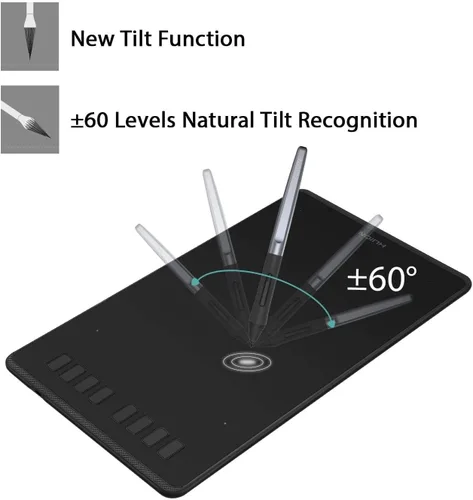 Vista 3 de HUION Inspiroy H950P - Tableta de dibujo digital de 8 x 5 pulgadas con lápiz sin batería, 8192 presión de bolígrafo, inclinación, 8 teclas de acceso