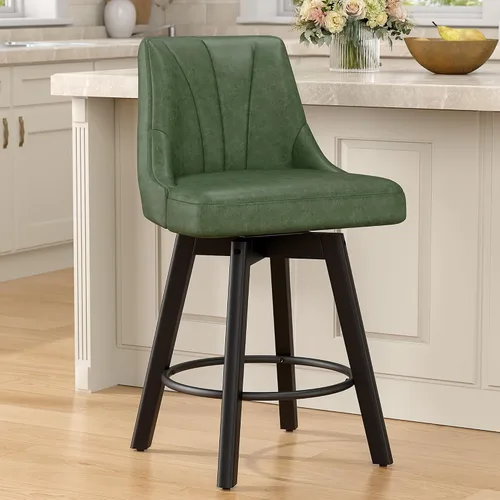 Vista 16 de REONEY Counter Height Swivel Bar Stools, 24" Modern Upholstered Barstools