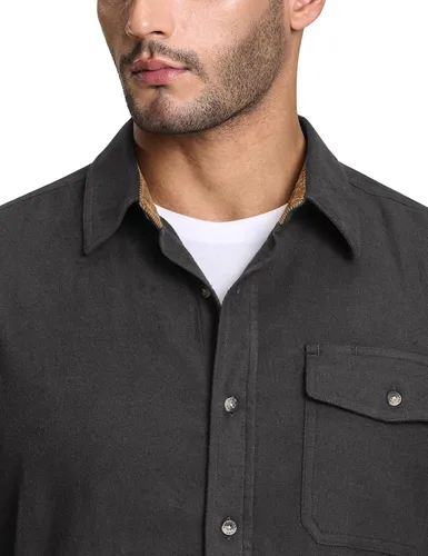 Vista 6 de CQR - Camisa de franela de algodón a cuadros con botones y manga larga para hombre, algodón cepillado suave, camisa de estilo informal