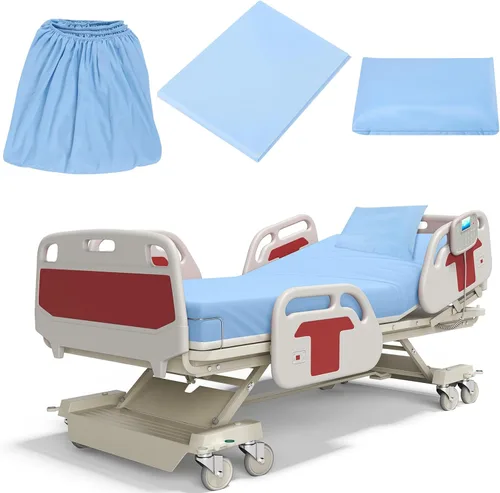 Vista 21 de Moukeren Juego de sábanas de hospital, 6 piezas, sábana bajera ajustable de bolsillo profundo de 36 pulgadas con elástico en todo el contorno, Beige