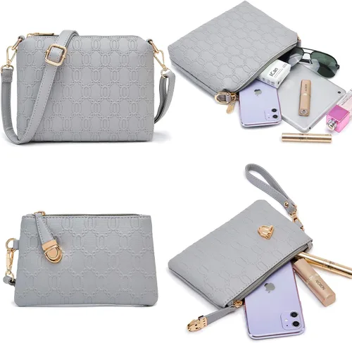 Vista 97 de Bolsos de mano de moda para mujer, bolsa de hombro, asa superior, bolsa de mano, juego de 4 piezas