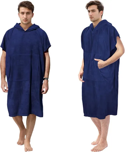 Vista 11 de Catalonia Poncho absorbente de surf para hombres y mujeres, poncho de cambio de toalla de secado rápido, poncho de toalla con capucha para adultos