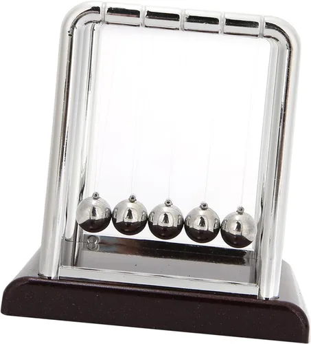 Vista 8 de Newtons Cradle Balance - Bolas de péndulo, bolas oscilantes de energía cinética, herramienta educativa de aprendizaje para oficina, hogar
