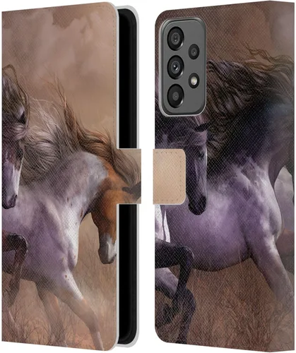 Vista 238 de Head Case Designs Officially Licensed Laurie Prindle A Morgan Christmas Western Stallion Leather Wallet Case Compatible with Samsung Galaxy A07 4G