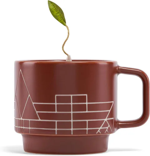 Vista 4 de Tea Forte Terra Frank Lloyd Wright - Taza de café de porcelana con tapa